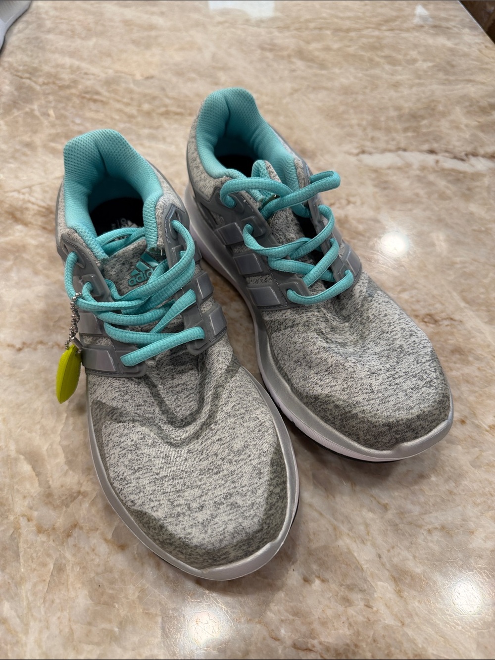 adidas Gray Knit Running Shoes with Aqua Lining- Cloudfoam, Ortholite